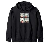 Winter Wonderland Animal Christmas Panda Zip Hoodie