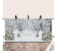Winter Wonderland Backdrop 20x10ft Christmas Winter Snow Forest Snowflake Photography Background Xmas Tree Christmas Party Backdrop Xmas Holiday New Year Party Decorations Banner