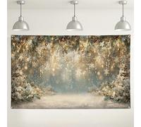 Winter Wonderland Backdrop, Snowflake Forest Scenic Background, Christmas Holiday Party Decorations, Indoor/Outdoor Photography Setup 71x43 Inch