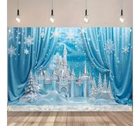 Winter Wonderland Banner Decoration, Polyester Ice Castle Photography Background 240X180cm