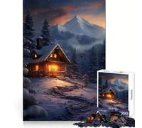 Winter Wonderland Cabin for Adults 1000 Piece Jigsaw Puzzle Sharp Mind Calm Downtime Crisp Cut Memorable Gift (38x26cm)
