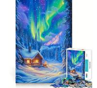Winter Wonderland Cabin Jigsaw Puzzle 1000 Logic Thinking Play Expert Cutting Craftsmanship Quiet Time Mind Exercise at Home (38x52cm)