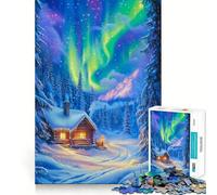 Winter Wonderland Cabin Jigsaw Puzzle1000 Pieces Thinking Skill Game Seamless Fit Precise Pieces Family Fun Night Activity (38x26cm)