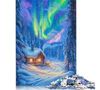 Winter Wonderland Cabin Puzzle 500 Piece Adult Jigsaw Puzzle Puzzles Wooden Puzzles Jigsaw Puzzles for Adults 500pcs (52x38cm)