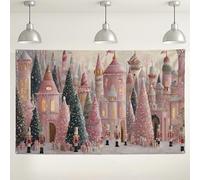 Winter Wonderland Castle Backdrop, Cute Nutcracker Holiday Decorations, Christmas Indoor/Outdoor Photography Background for Festive Parties 71x43 Inch