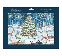 Winter Wonderland Christmas Advent Calendar | Traditional Fold-out Picture Advent Calendar | Christmas Tree and Woodland Animals - 24.5x35cm