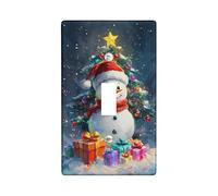 Winter Wonderland Christmas Snowman Christmas Tree Light Switch Plate for Festive Wall Decor Thermoplastic Plates Standard Size