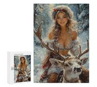 Winter Wonderland Deer Ride Puzzle 1000 Teile Schwer Puzzle Spielzeug Lernspiel Impossible Herausforderungsspielzeug Für Erwachsene Kinder 300 PCS