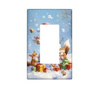 Winter Wonderland Light Switch Cover Plate/Outlet Covers, Snowman and Squirrels Theme, Holiday Decor, Thermoplastic Wall Plates, Standard Size Single Rocker