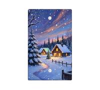 Winter Wonderland Light Switch Cover Plate/Outlet Covers, Snowy Cabin Scene for Holiday Decor, Thermoplastic Wall Plates, Standard Size Blank Cover Plate