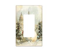 Winter Wonderland Light Switch Cover Plate, Snowman with Red Hat & Scarf, Christmas Decor for Wall Accents, Thermoplastic, Standard Size Single Rocker