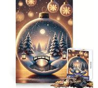 Winter Wonderland Ornament Bridge Jigsaw for Teenagers1000 Pieces Mental Sharpness Calm Leisure Precise Fit (38x26cm)