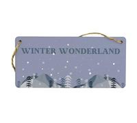 Winter Wonderland Plywood Hanging Sign - Festive Christmas Door & Wall Decor