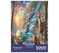 Winter Wonderland Puzzle Great Gift Beautiful Decoration 1000 Pieces Deer Jigsaw Puzzles Educational Games for Men And Women 70x50cm/1000pcs