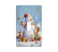Winter Wonderland Snowman Squirrels Light Switch Cover Plate Holiday Decoration Thermoplastic Wall Plates Standard Size