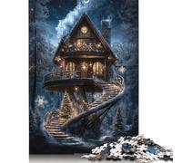 Winter Wonderland Treehouse Puzzles 1000 Pieces for Teenagers Gifts Puzzles for Adults Funny Jigsaw Puzzles 1000pcs (75x50cm)