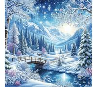 Winter Woodland Bridge Jigsaw Puzzles for Adults 35 Pieces Hard Difficult Challenging puzzles for adults 35 pcs DIY Decoration Puzzle for Wall Decor Gifts