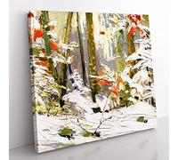 Winter Woodland by Tom Thomson Classic Painting Canvas Wall Art Print Ready to Hang, Framed Picture for Living Room Bedroom Home Office Décor, 50x50 cm (20x20 Inch)