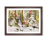 Winter Woodland By Tom Thomson Classic Painting Framed Print | A3 Walnut Framed Wall Art | Ready to Hang | Classic Landscape Picture | Living Room Bedroom Lounge Office