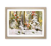 Winter Woodland By Tom Thomson Classic Painting Framed Wall Art Print, Ready to Hang Picture for Living Room Bedroom Home Office Décor, Oak A3 (46 x 34 cm)