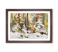 Winter Woodland by Tom Thomson Framed Print | A2 Walnut Framed Wall Art | Ready to Hang | Modern Landscape Picture | Living Room Bedroom Lounge Office