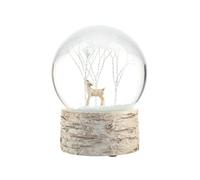 Winter woodland snowglobe by gisela graham - deer, trees and bird design