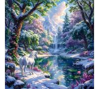 Winter Woods Unicorn Jigsaw Puzzles for Adults 120 Pieces Hard Difficult Challenging puzzles for adults 120 pcs DIY Decoration Puzzle for Wall Decor Gifts