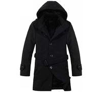Winter Wool Coat Men Long Sections Thick Warm Woolen Coats Jacket Black L