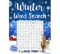 Winter Word Search 1200+ Words Large Print: Fun & Relaxing Word Find Puzzles for Adults & Seniors, Winter Activity Book with Solutions