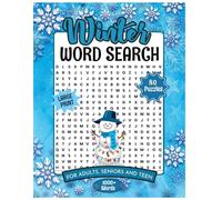 Winter Word Search for Adults Large Print: 80 Engaging Word Search Pages + 20 Answer Pages for Relaxing Winter Evenings