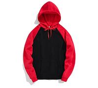 Winter Work Jackets Solid Hooded Winter Hooded Jacket and Blouse for Men Autumn Fleece Sleeve Winter Sweatshirt, B-red, XXL