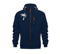 Winter Work Jumper Men's Hoodie with Zipper, Casual Loose Fit Pullover, Fleece Sweatshirt for Winter, Daily Life, Comfortable Streetwear Christmas Sweatshirt Men, navy, M