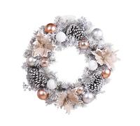 Winter Wreaths for Front Door,15.75 Inches Front Door Christmas Wreaths Snowy Pine Cone Wreath - Weatherproof Holiday Wreath Outdoor Christmas for Doors