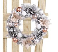 Winter Wreaths for Front Door | 15.75in Snowy Christmas Wreaths Frosted Branches Pine Cones - Weatherproof Holiday Wreath Outdoor Christmas for Doors