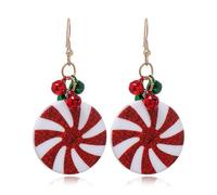 Winter Xmas Drop Dangle Earrings for Women Red Green Jingle Bell Earrings Women Christmas Candy Earrings Cute and Fashionable Christmas Ear Decorations Holiday Jewelry Gift for Her