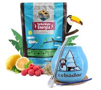 Winter yerba mate set Rio Parana Energia with accessories | Yerba mate with guarana | Calabash, bombilla and accessories | Argentinian yerba mate | Natural caffeine | 500g | 0.5kg