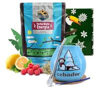 Winter yerba mate set Rio Parana Energia with accessories | Yerba mate with guarana | Calabash, bombilla and accessories | Argentinian yerba mate | Natural caffeine | 500g | 0.5kg