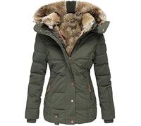 Winter Zipper Fur Collar Medium-Long Thicken Hooded Coat Slim Parka Cotton Padded Jacket Overcoat