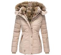 Winter Zipper Fur Collar Medium-Long Thicken Hooded Coat Slim Parka Cotton Padded Jacket Overcoat