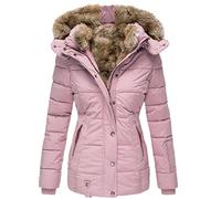 Winter Zipper Fur Collar Medium-Long Thicken Hooded Coat Slim Parka Cotton Padded Jacket Overcoat