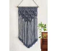 Winterdemoon Handmade Cotton Home Decor Macrame Wall Hanging Grey