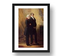 WINTERHALTER, FX - Duke of Wellington w Robert Peel, vintage art, A2 reproduction in 24x17 inch Black Frame