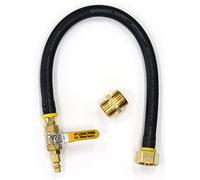 Winterize Sprinkler System, Outdoor Faucet, RV, Camper, and Travel Trailer: Air Compressor Plug to Garden Hose Faucet Blow Out Adapter (Lead-Free Brass) with Male-to-Male Fitting, 20" Long