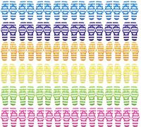 Winterlace Wholesale Flip Flops, 48 Pairs, Many Colors, Men Women Kids, Wedding, Beach, Pool Party, Bulk Pack Slippers, Colorful Striped, One Size