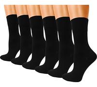 Winterlace Womens Soft Bamboo Dress Socks, 6 Pairs Lightweight Premium Thin Crew Socks Bulk Pack - black - One Size