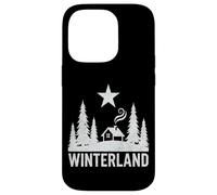 WINTERLAND Rustic Cabin Forest Star Grunge Winter Snow Case for iPhone 14 Pro