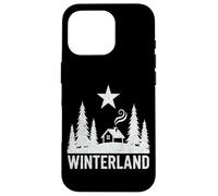WINTERLAND Rustic Cabin Forest Star Grunge Winter Snow Case for iPhone 16 Pro