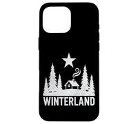 WINTERLAND Rustic Cabin Forest Star Grunge Winter Snow Case for iPhone 16 Pro Max