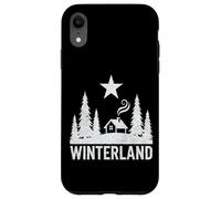 WINTERLAND Rustic Cabin Forest Star Grunge Winter Snow Case for iPhone XR
