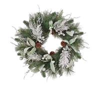 Winterlicher Weihnachtskranz - 50 cm Realistisch, Künstlicher Weihnachtskranz Mit Und Beeren | Weihnachtskran | Für Den Innenbereich Kamin Restaurant Wand Esszimmer Und